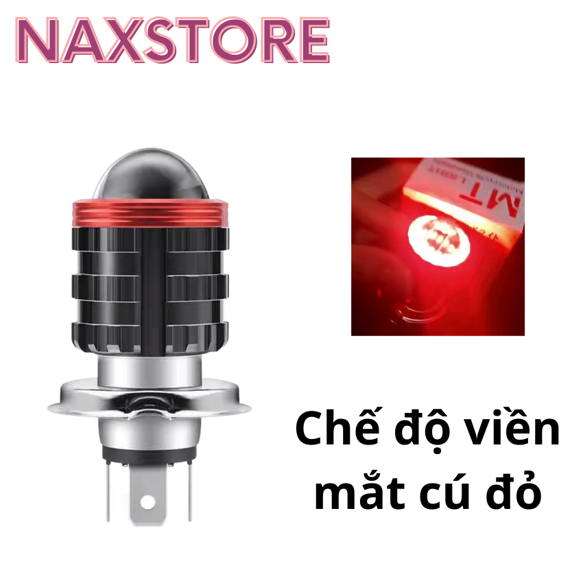 [Hàng MỚI về] Đèn pha LED bi cầu cắt sáng mẫu mới có thêm mắt cú chân đèn H4 lắp đc nhiều dòng xe