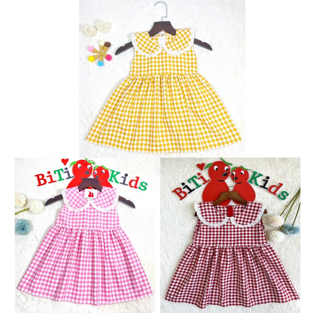 Đầm bé gái,váy trẻ em kẻ ca rô phối ren siêu xinh cho bé ,size 0 đến 8 tuổi.