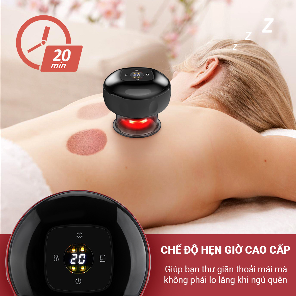 Máy Massage Giác Hơi Điện Đánh Cảm Cạo Gió Tại Nhà 3 Chế Độ Rung Sạc Pin Giúp Hút Máu Độc Giảm Đau Nhức Lưu Thông Khí Huyết