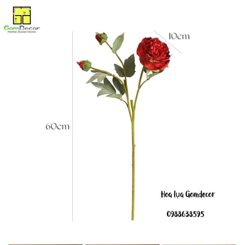Hoa hồng giả cánh xoăn bông hồng lụa cao cấp đẹp như thật