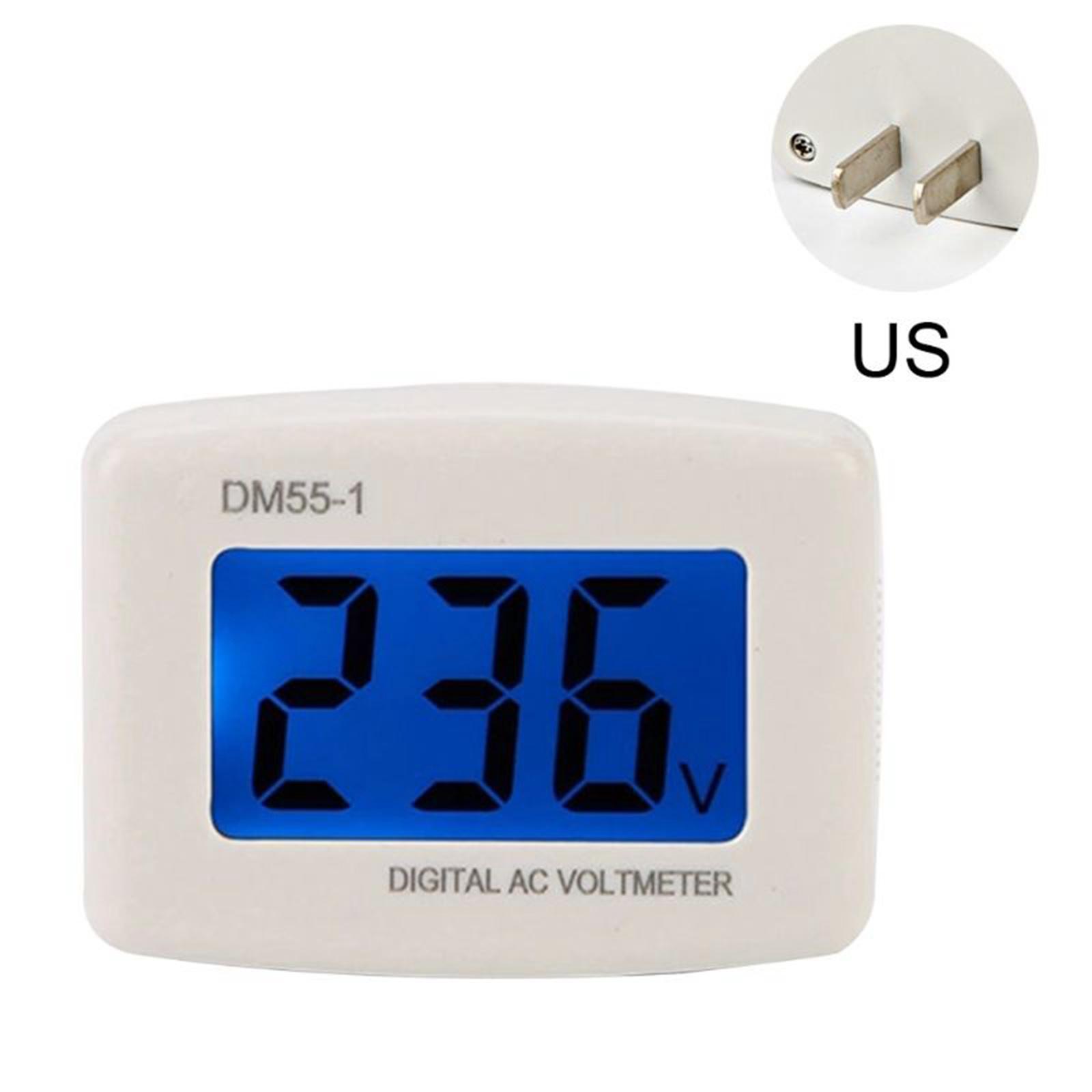Flat US Plug AC 80-300V LCD Digital Voltmeter Gauge Meter for Household