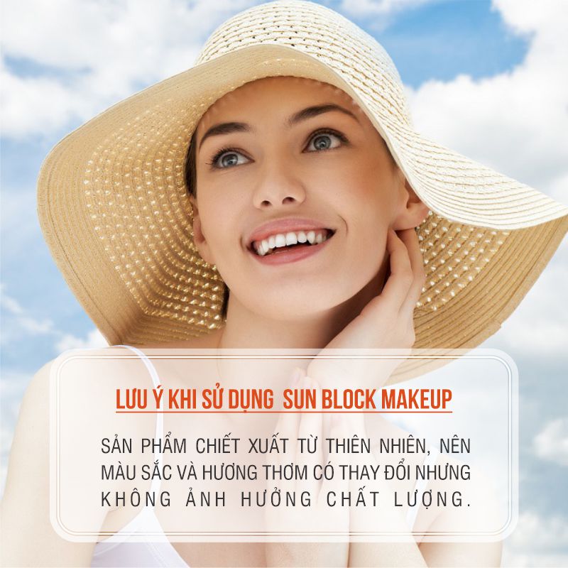 [DSL] Kem chống nắng chiết xuất thiên nhiên, mờ nám, trắng da, trẻ hóa làn da SUN BLOCK MAKEUP - 30g