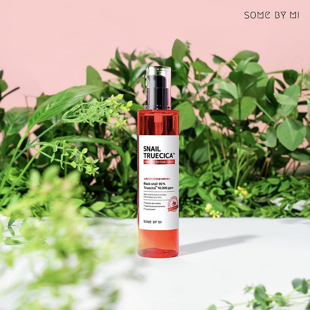 Nước Hoa Hồng Cân Bằng Da, Giúp Da Săn Chắc Chiết Xuất Ốc Sên Some By Mi Snail Truecica Miracle Repair Toner 135ml + Tặng Kèm 1 Băng Đô Tai Mèo Xinh Xắn ( Màu Ngẫu Nhiên)