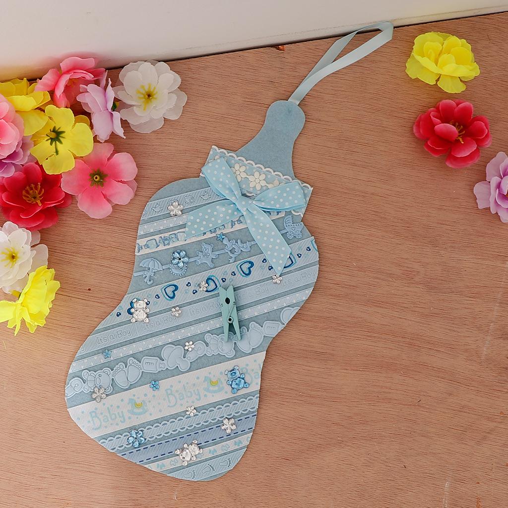 Lovely Fabric Milk Bottle Birthday Party Baby Shower Hanging Decoration Pink