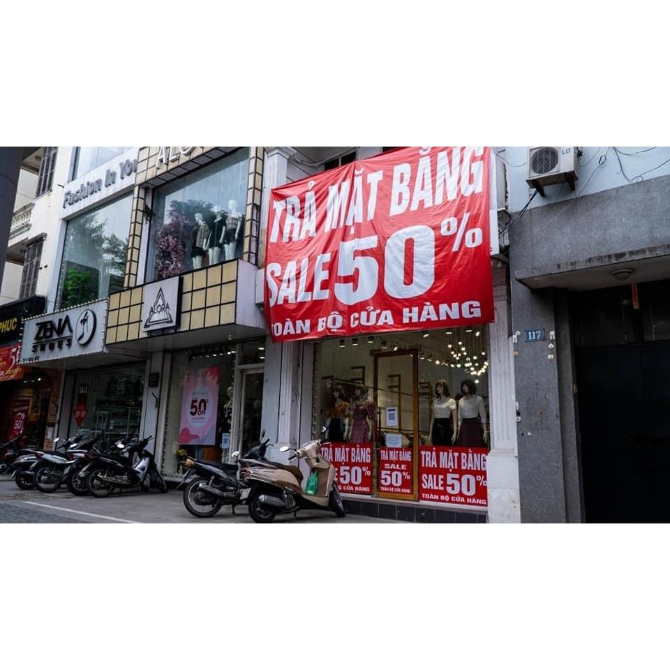 Băng rôn khai trương - In kỹ thuật số trên Loại vải bạt, đơn giá theo mét dài và theo khổ rộng.