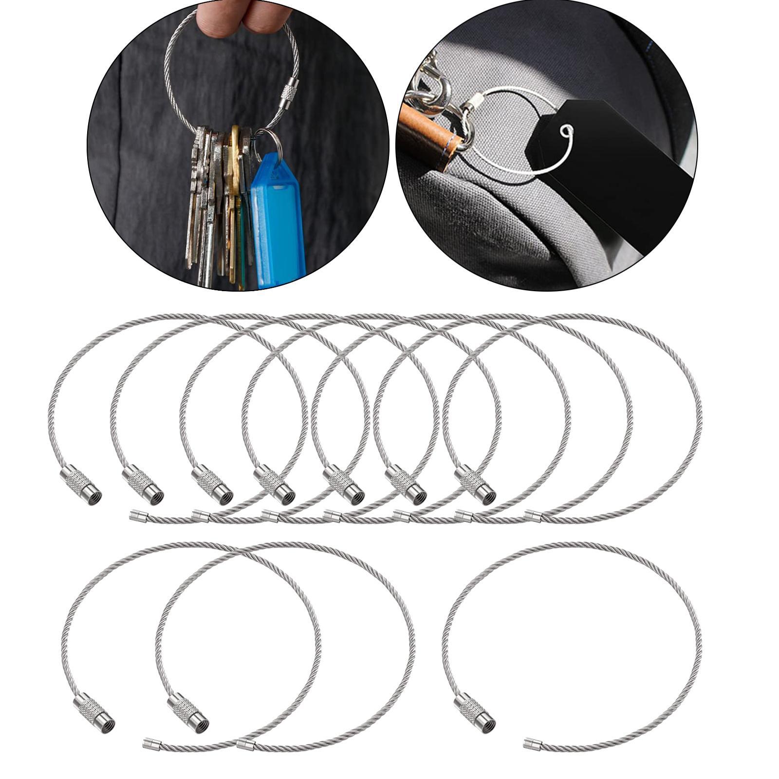 Stainless Steel Wire Keychains Luggage Tags Loops for Hanging Luggage Tag