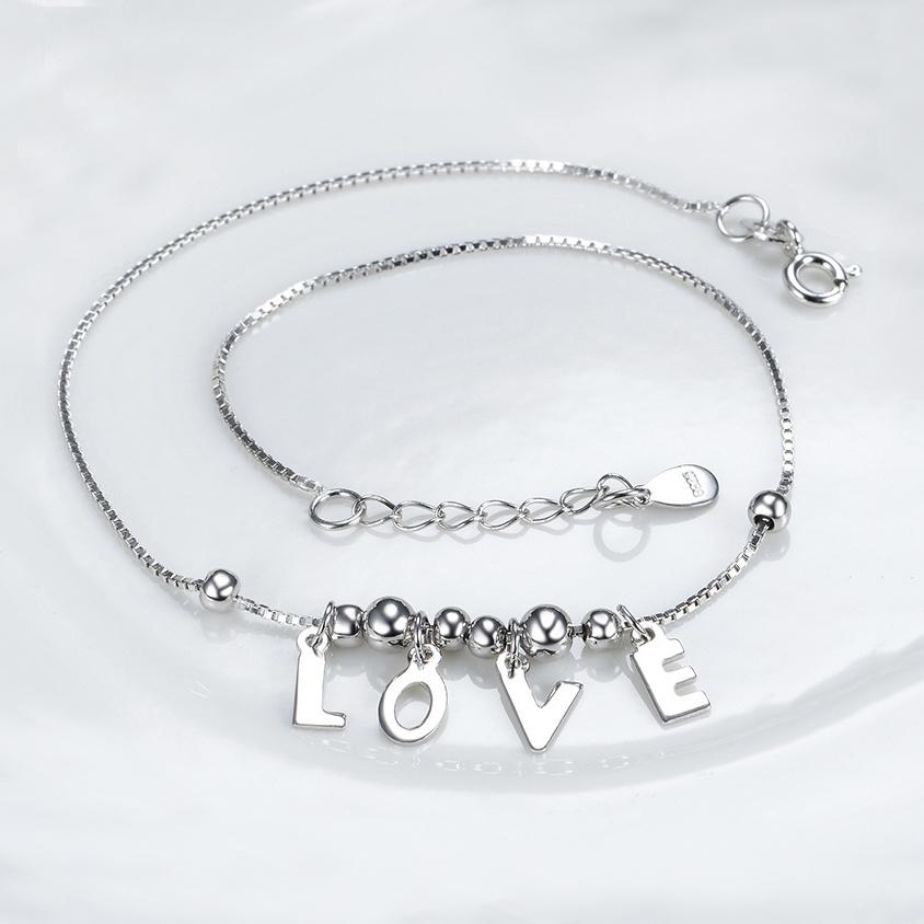 Lắc Chân Chân Chữ Love Bằng Bạc Italy Cho Nữ LC1549 - Bảo Ngọc Jewelry