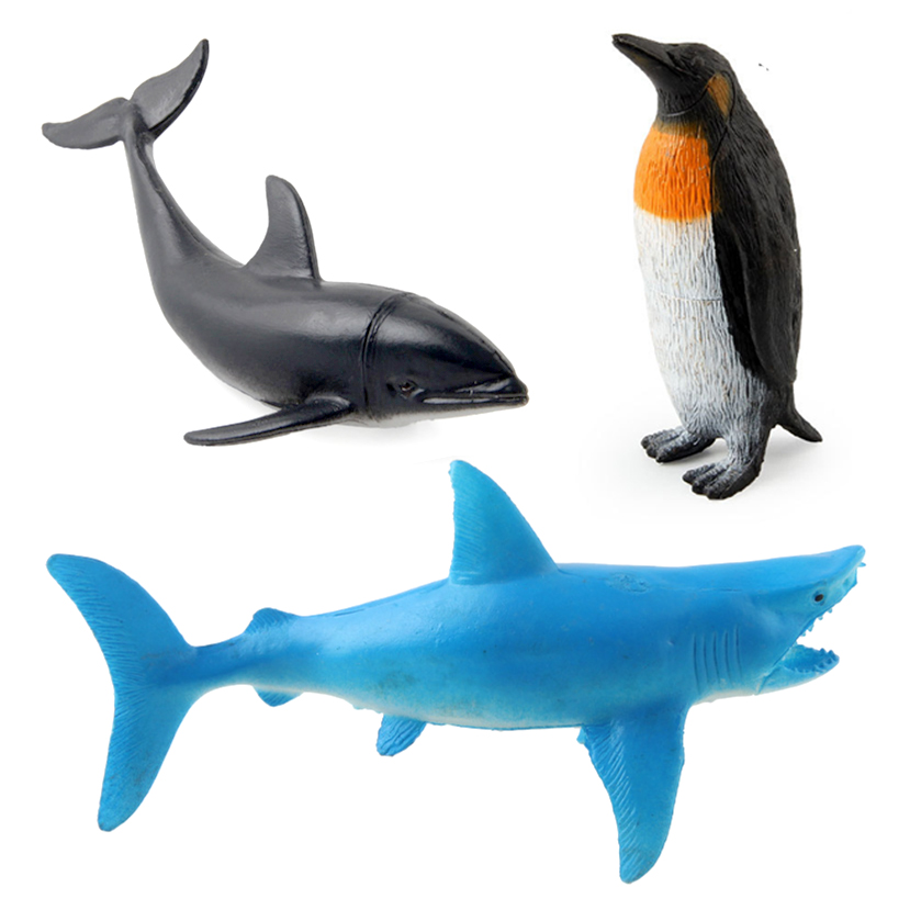 Đồ chơi 8 mô hình Cá &amp; sinh vật Biển Size lớn (14-18 cm) Animal Ocean World cho bé 3 tuổi nhập vai (Mẫu 02)