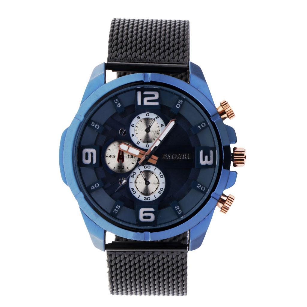 Low-key Luxury Quartz Watch Casual Business Wristwatch Stainless Stain Mesh Band Christmas Gifts for Men