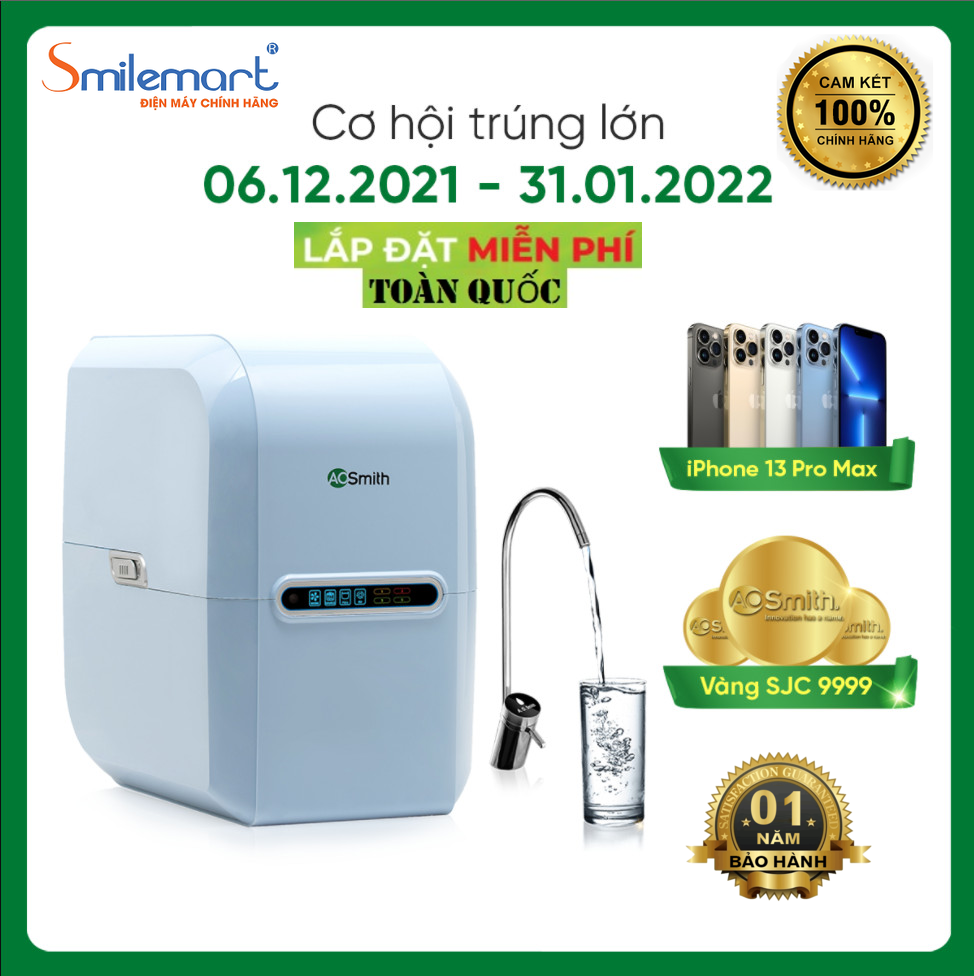 Máy Lọc Nước A. O. Smith A2 (25W) - Xanh - Hàng chính hãng