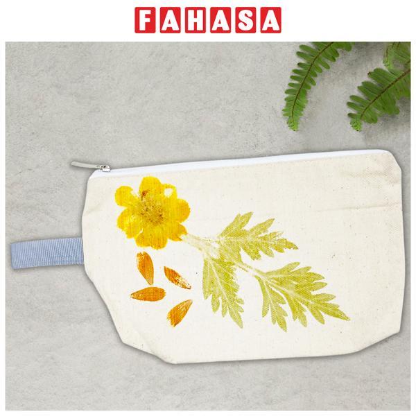 Túi Bút Vải Canvas In Hoa Lá Tươi - Saigon Zerowaste - Mẫu 7