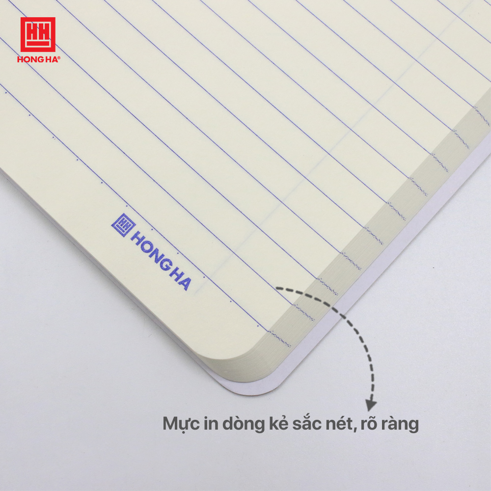 Vở kẻ ngang bìa cứng  A4, Sổ may gáy bìa bồi 200 trang Hồng Hà Lesson định lượng 70gsm - 4646