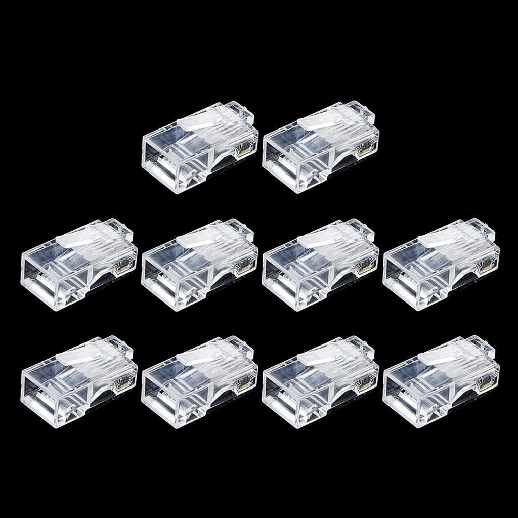 10 Pieces  RJ-45 UTP Connectors, RJ-45 Modular  with Flexible Latch