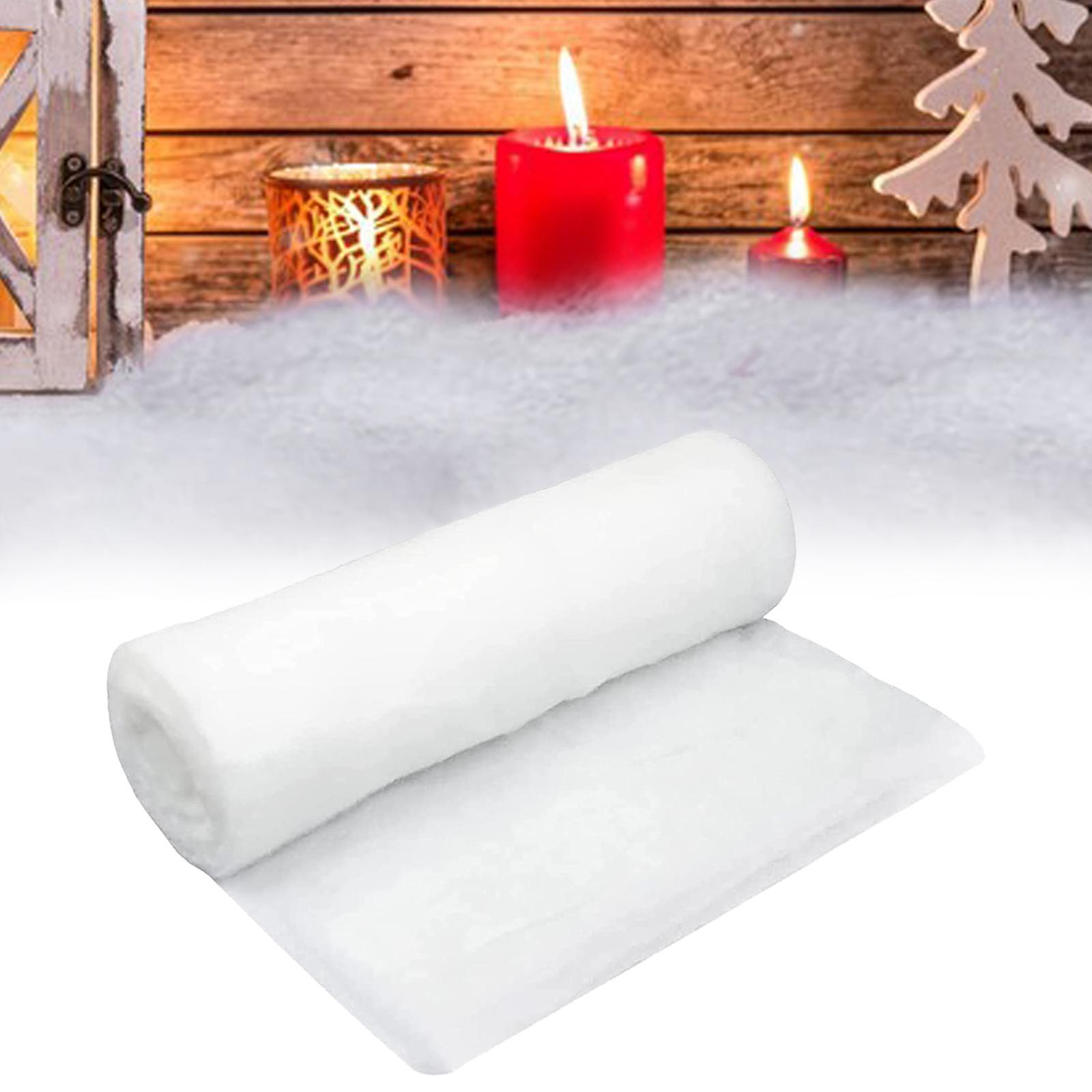 2xChristmas Snow Roll Snow Blanket Snow Mat for Indoor Village Decorations 120cmx33cm