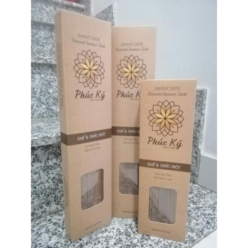 3 hộp Nhang Sạch QUẾ & THẢO MỘC / 200 cây 1 hộp