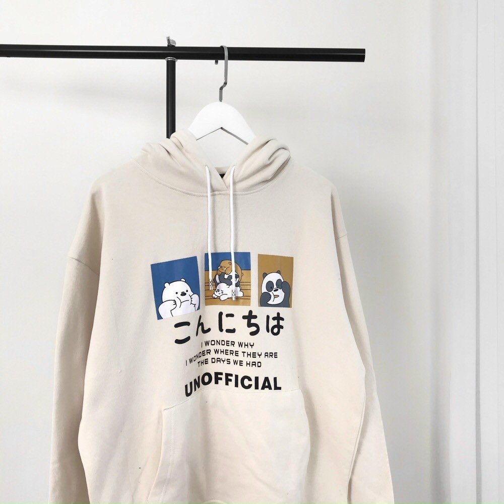 Áo Hoodies nỉ ngoại UNOFFICIAL Gấu dễ thương C069