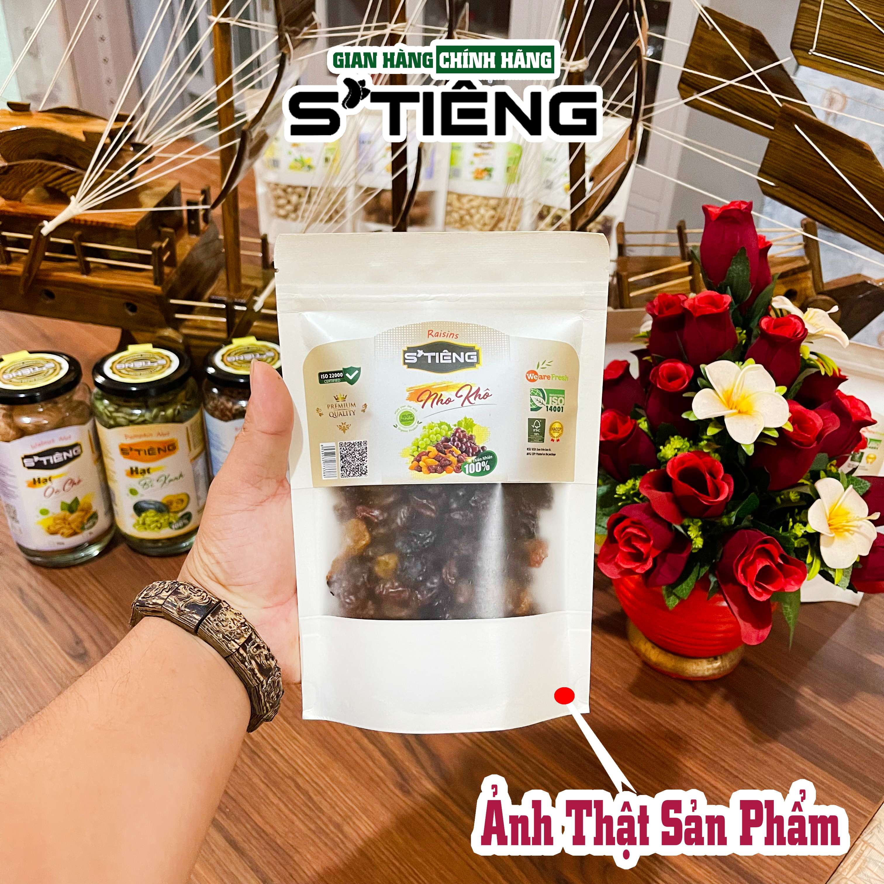 Nho Mix Màu Sấy Không Đường S'TIÊNG Ngon Ngọt