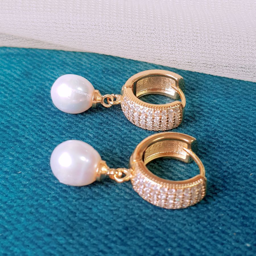 Bộ Trang Sức Ngọc Trai Nước Ngọt Thiên Nhiên Cao Cấp 4M - Kiểu Dây Chuyền Đính Đá - Ngọc Thiên Kim - KAITO PEARL - CTJ0501