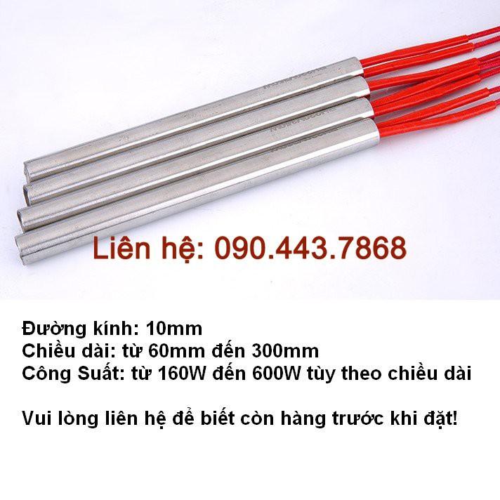 Điện trở một đầu phi 10, thanh nhiệt một đầu, thanh ti nhiệt điện 220V