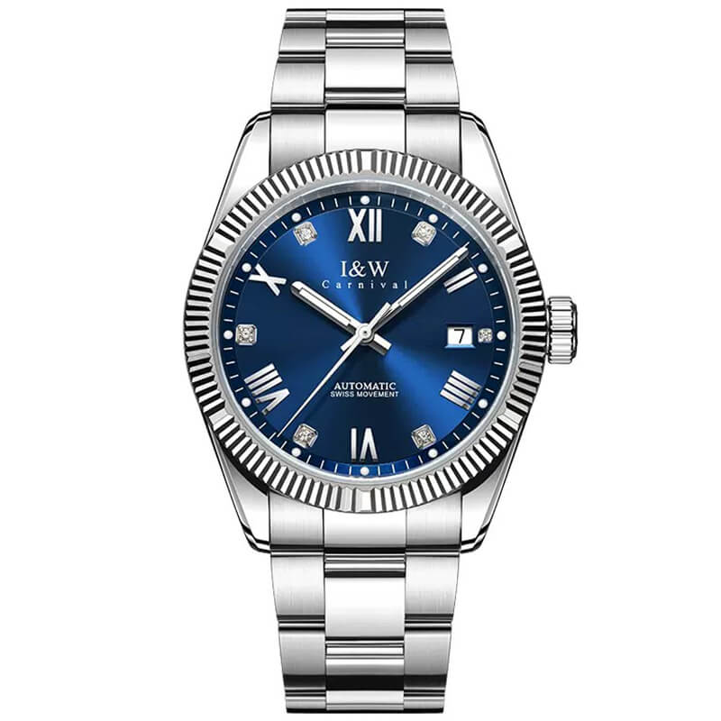 Đồng Hồ Nam I&amp;W Carnival 788G1 Swiss Chính Hãng Full Box Chống Nước Kính Chống Xước Dây Thép Cao Cấp BH 60T (Máy Cơ Tự Động)