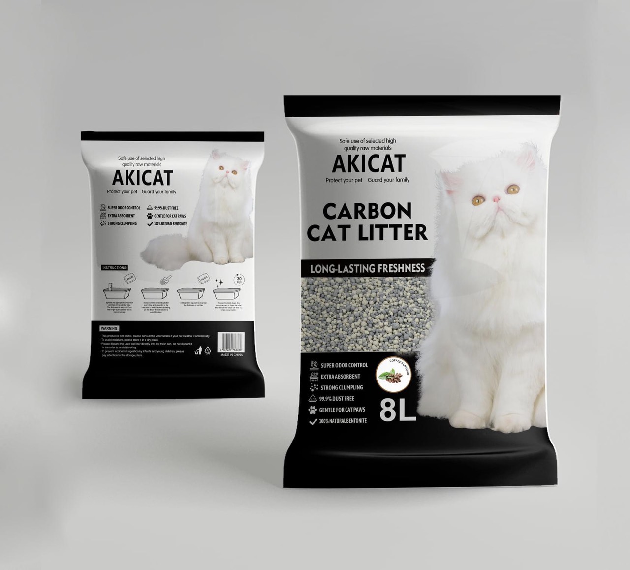 AKICAT 8L - Cát vệ sinh cho mèo có than hoạt tính