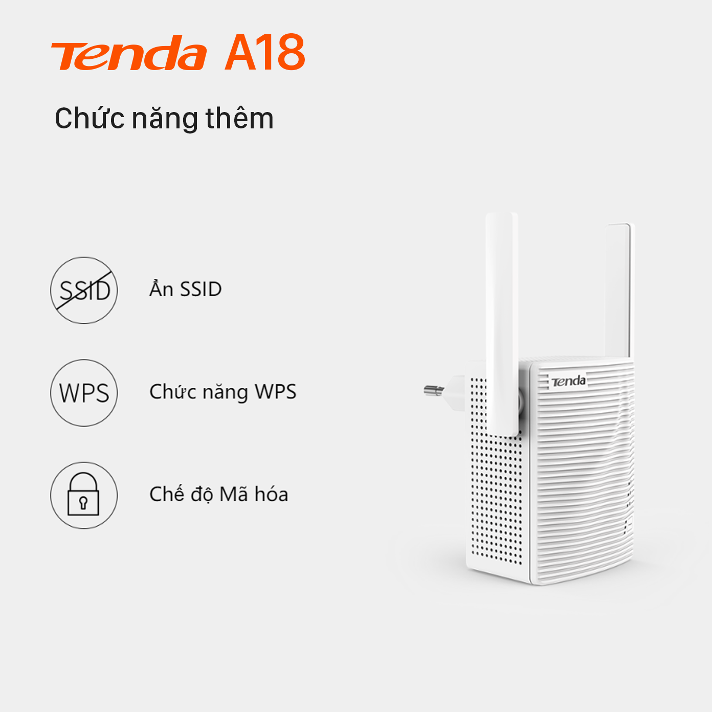 Tenda Bộ kích sóng Wifi A18 Chuẩn AC 1200Mbps - Hàng Chính Hãng