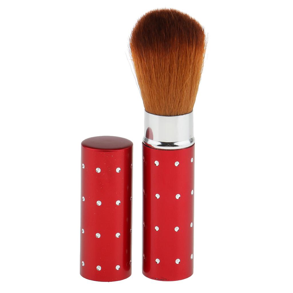 2 Pcs Retractable Cosmetic Face Powder Blush Contour Foundation Brush Tool Travel