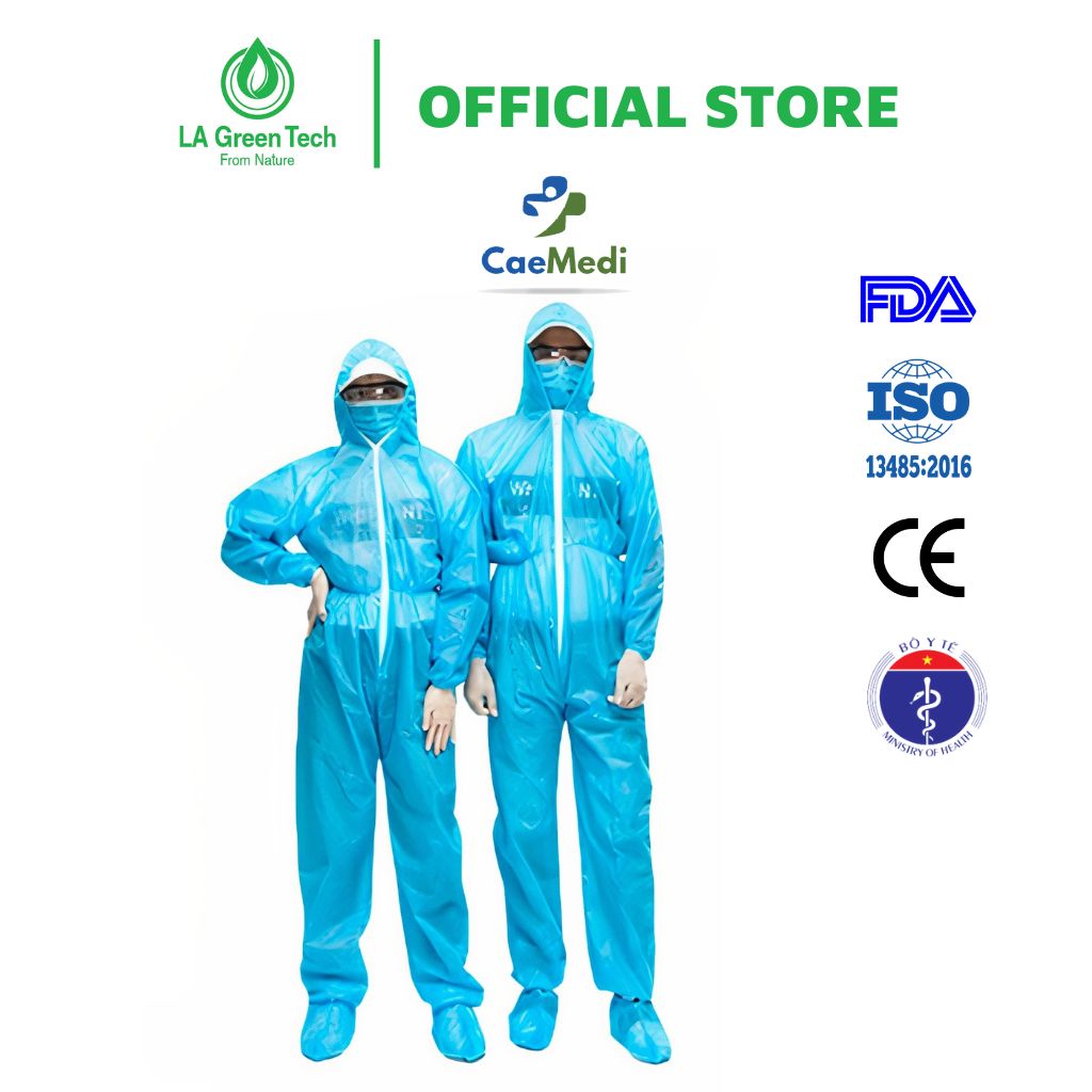 COMBO 4 MÓN Trang phục bảo hộ, chống dịch CAEMEDI Cao Cấp L0, size L, thoải mái, tiêu chuẩn, dễ sử dụng