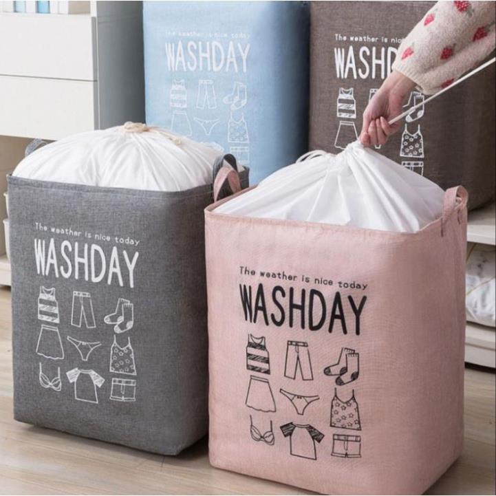 Túi Đựng Chăn Màn, Quần Áo Khung Thép Washday Siêu Lớn 2 Kích Thước, Chống Ẩm Mốc, Tiết Kiệm Diện Tích