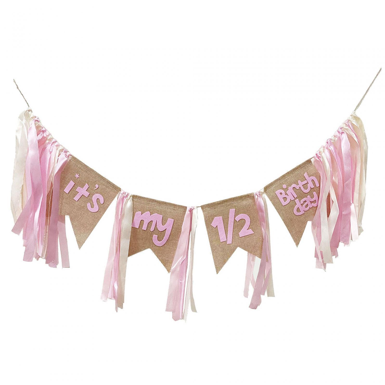 High Chair Banner Photo Prop 6 Months Banner for Party Baby Shower Birthday Girl Baby