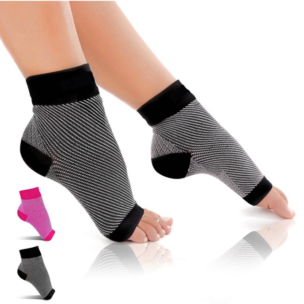Ankle Support Compression Toeless Socks Foot Sleeve Arch Heel Pain Relief M
