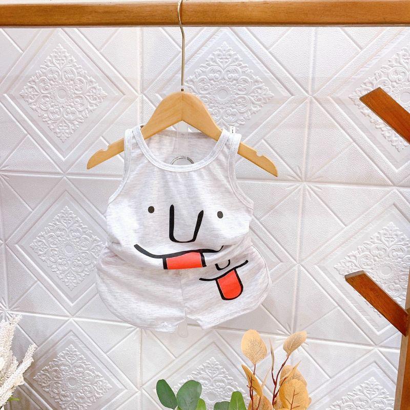 Đồ cộc tay cho bé trai đồ bộ vải cotton mềm mại co giãn 2 chiều in hình mặt động vật dễ thương cho bé trai từ 5-17kg