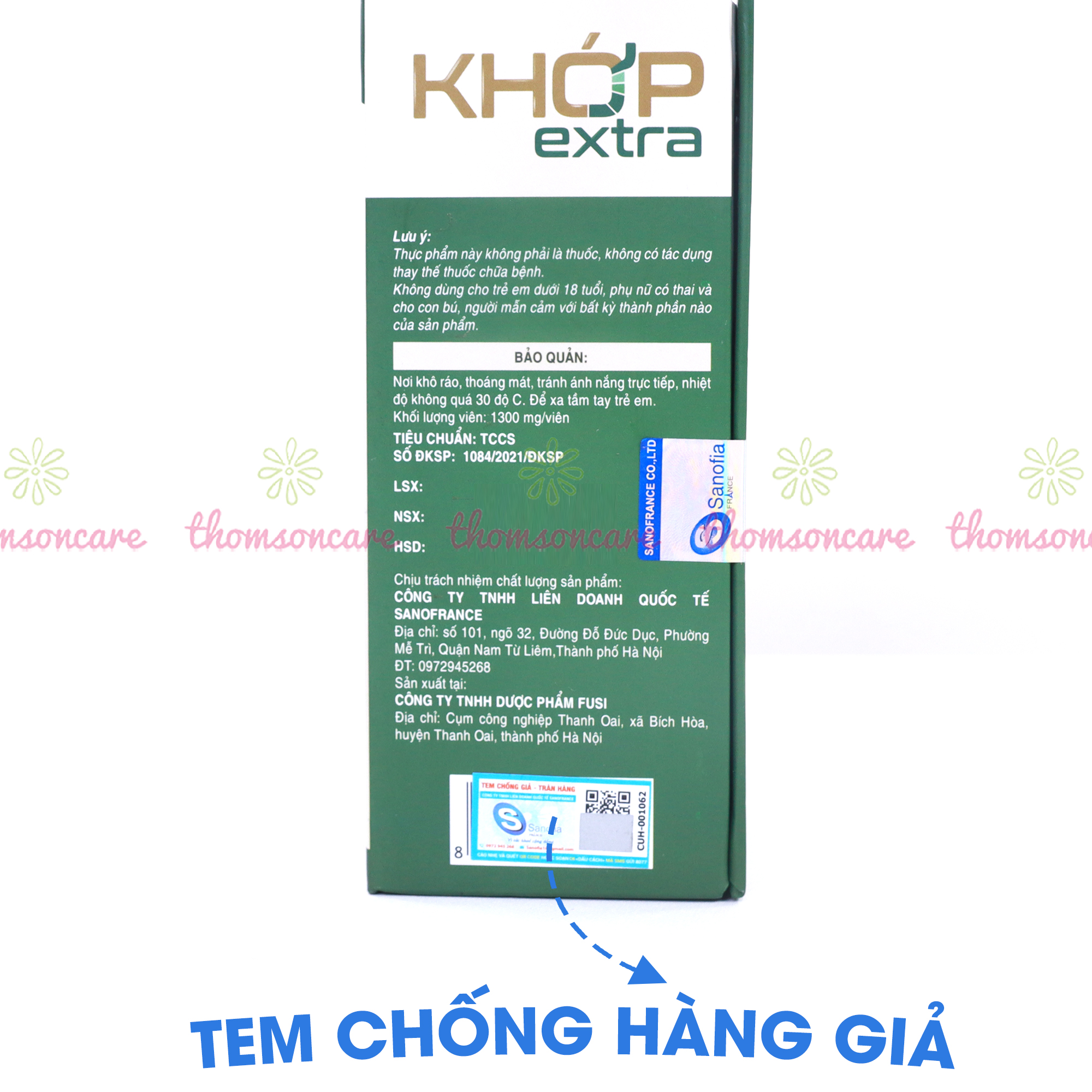 Viên uống dưỡng khớp extra Lọ 60 viên - Giúp giảm đau khớp nhanh chóng, thoái hóa khớp, vận động linh hoạt từ thảo dược- Thomsoncare