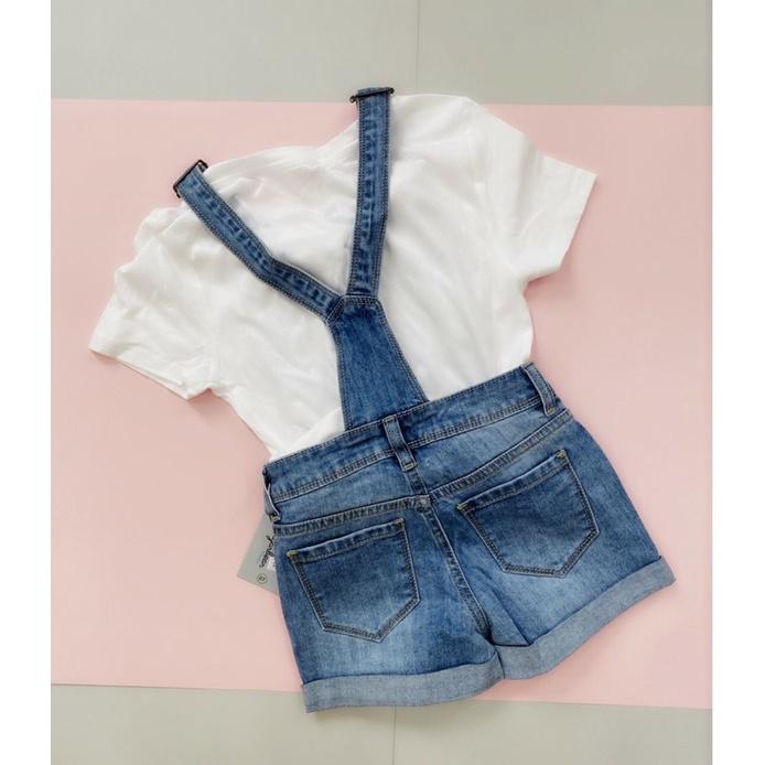 Quần yếm jean bé gái