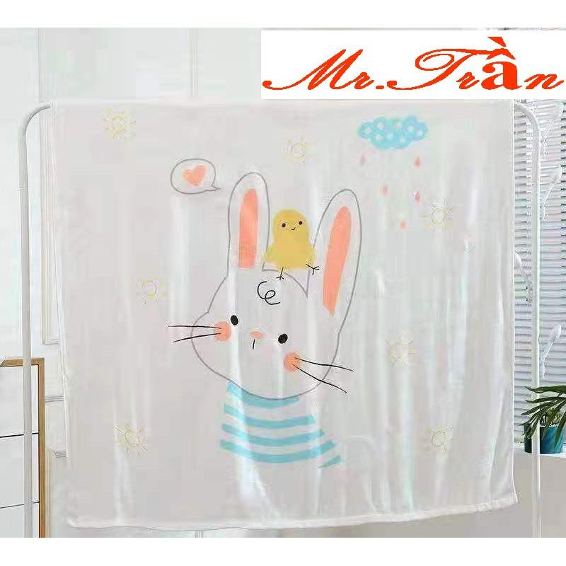 Chăn lụa điều hòa sợi tre siêu đẹp, chăn đắp mùa hè cho bé mang đi học kích thước 110x110 cm