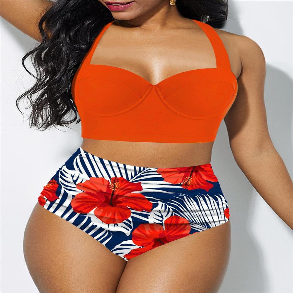 2021 Sexy Plus Kích Thước Bikini Cao Cấp Đầm Nữ Push Up Bra Bộ Plus Kích Thước Đồ Bơi Áo Tắm 4XL 5XL