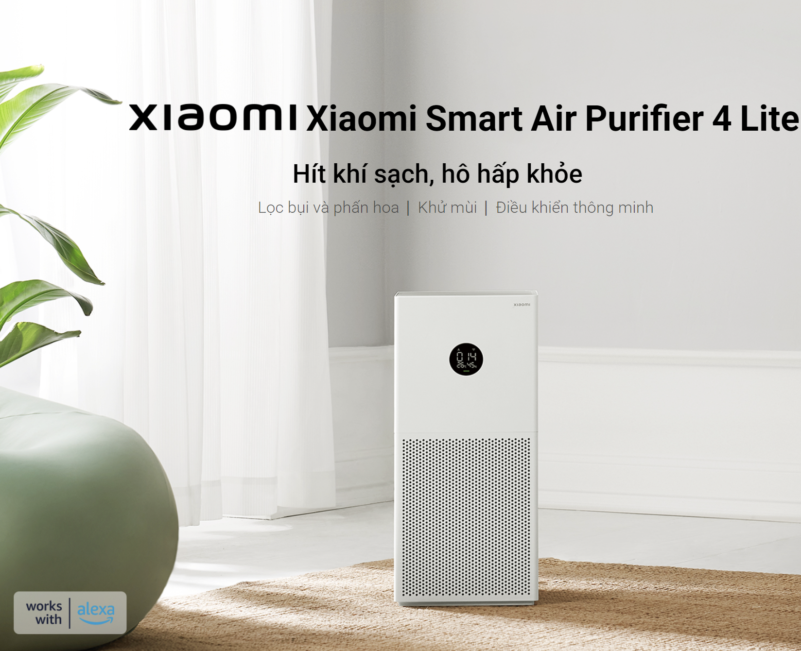 Máy Lọc Không Khí Xiaomi Air Purifier 4 Lite - Bản Quốc Tế Lọc Bụi Mịn Kết Nối App Phù Hợp Không Gian 45 m2 - Hàng Chính Hãng