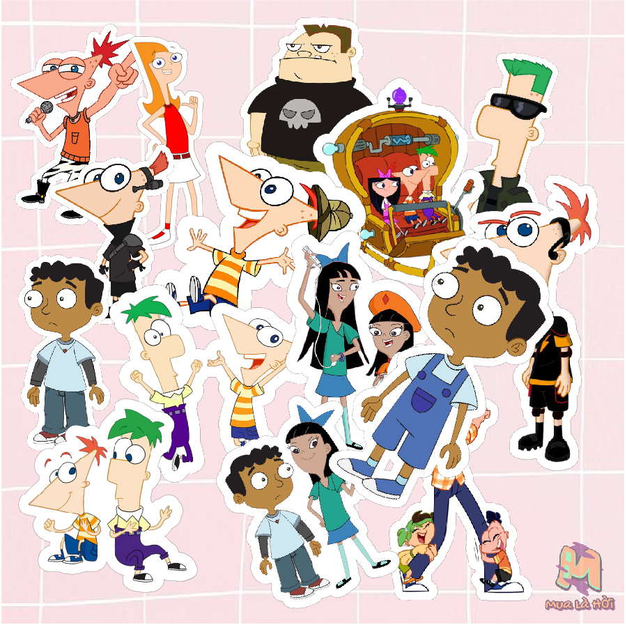 Miếng dán Stickers chủ đề Phineas and Ferb