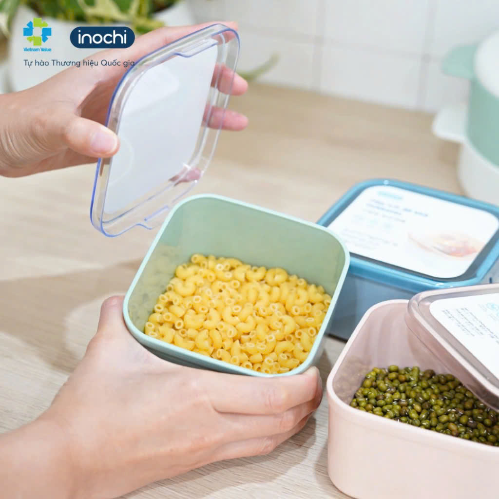 Hộp trữ đồ khô Hokkaido nhựa nguyên sinh kháng khuẩn an toàn - CHÍNH HÃNG INOCHI ( Tặng kèm khăn lau tay pakasa)