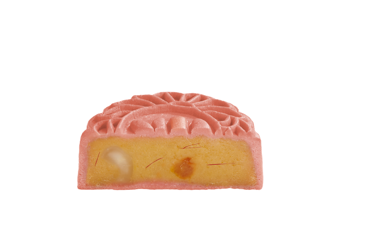 Bánh trung thu ăn kiêng, ít ngọt Đào Saffron Hạt Macca 150g (không trứng) Nonglamfood |Quà tặng healthy ý nghĩa
