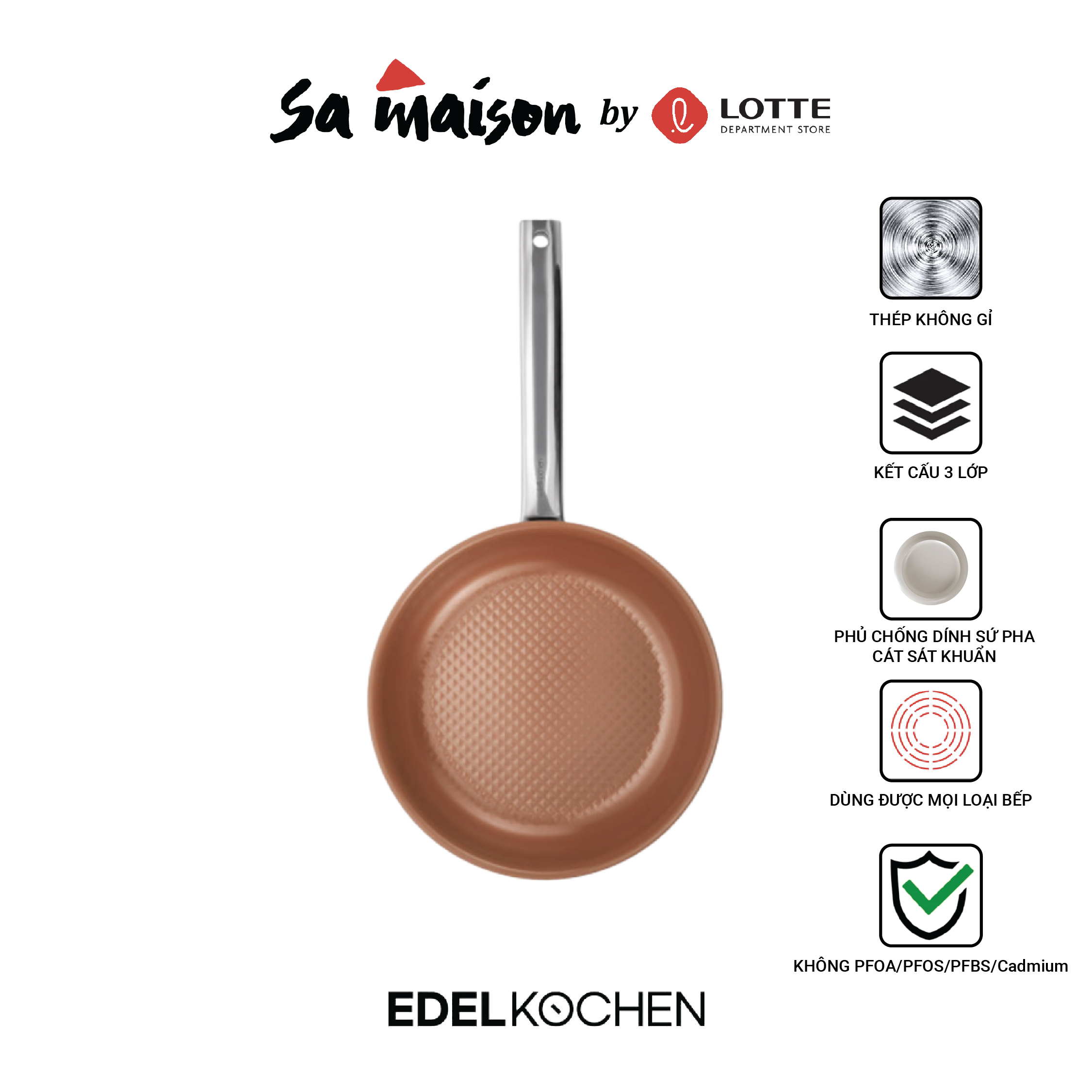 Chảo chống dính Edelkochen Easy Prism Copper