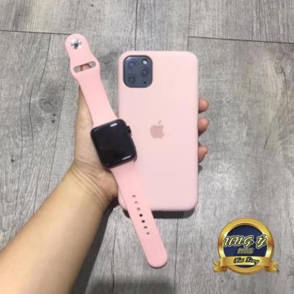 DÂY CAO SU APPLE WATCH SPORT BANDS CAO CẤP HỒNG PINKSAND XANH MARINE FULL SIZE 1 2 3 4 5 38mm 40mm 42mm 44mm