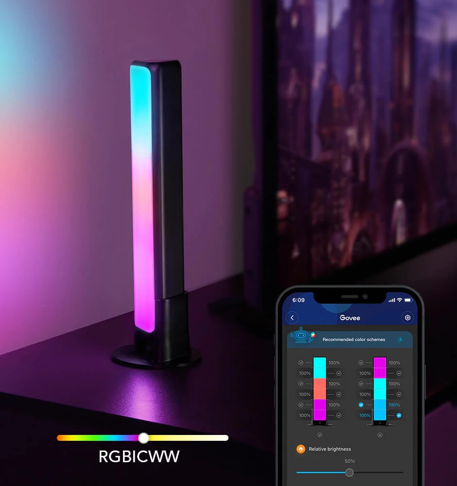 Đèn LED TV Govee RGBICWW WiFi + Bluetooth Flow Plus Light Bars H6056 | Đèn trang trí TV thông minh | Thiết kế sang trọng | Tính năng hiện đại