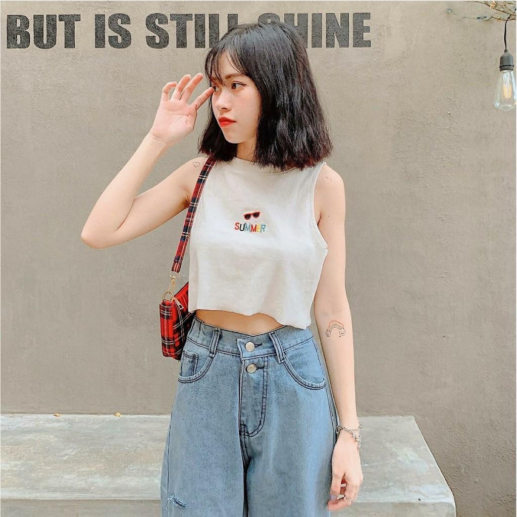 Áo Croptop Thêu SUMMER Ulzzang (3 Màu