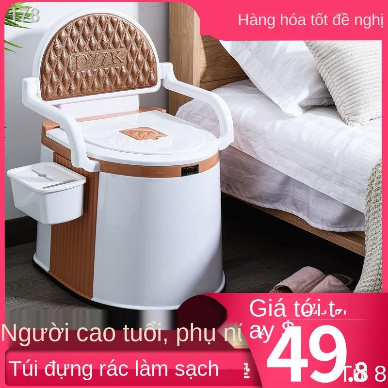 Tolet, Bồn cầu di động cao cấp có tay vịn, tựa lưng đệm, có hộp giấy, siêu chịu lực dành cho trẻ em, người già, phụ nữ sanh BH 1 năm HÀNG CHÍNH HÃNG ( màu ngẫu nhiên)