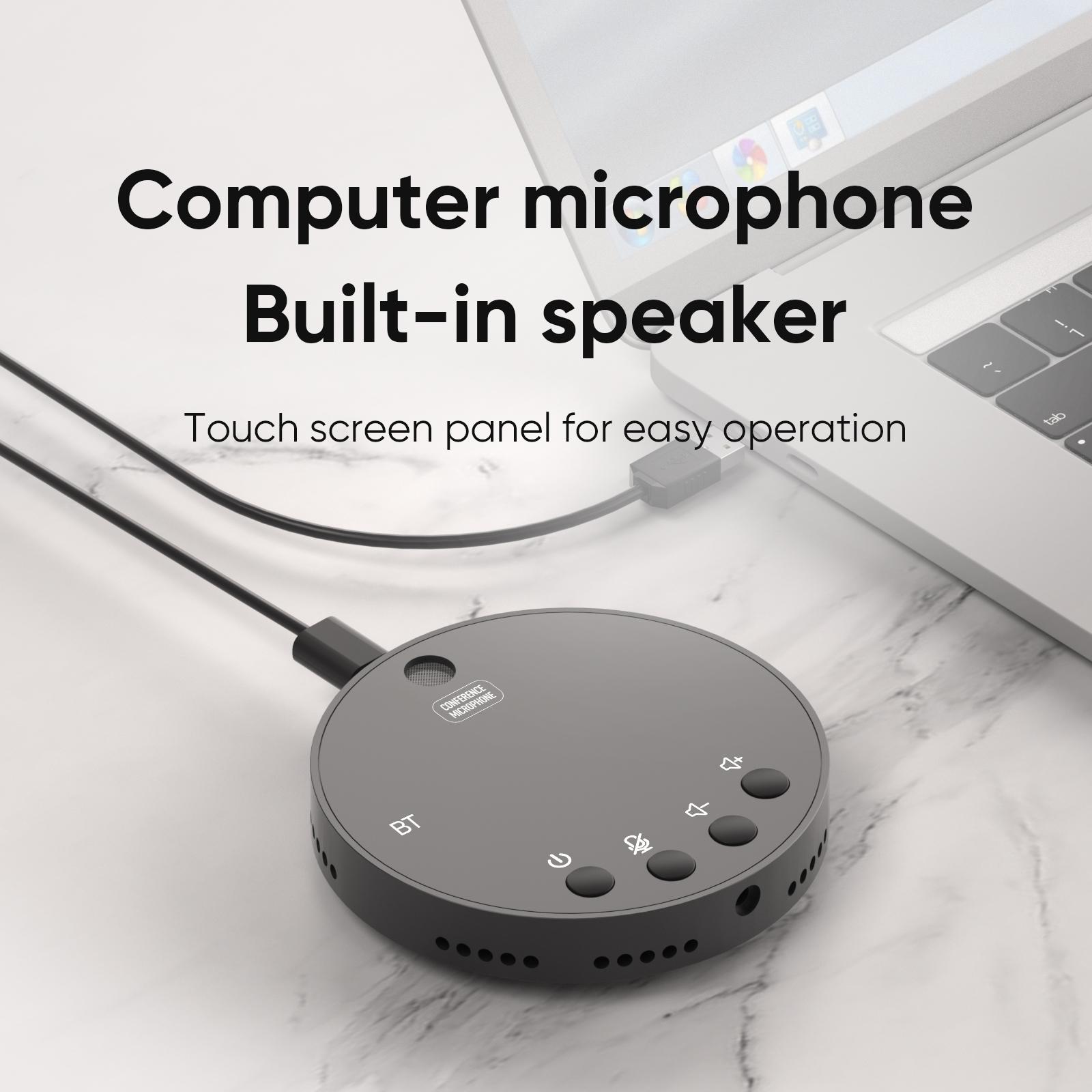 Y08 Desktop USB Conference Speakerphone BT Microphone 360° Omnidirectional Condenser Plug & Play PC Computer Mic