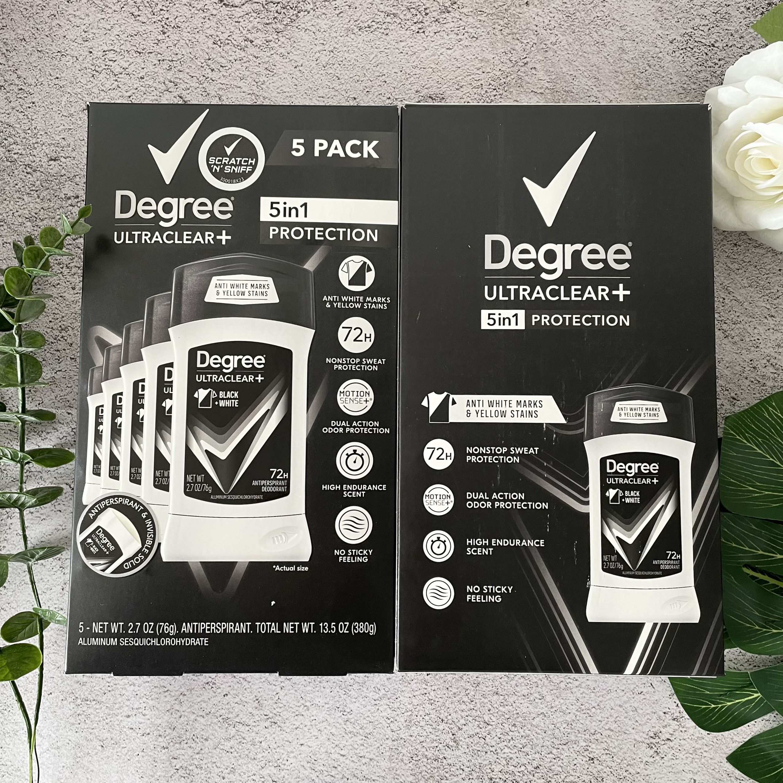 Lăn khử mùi nam Degree black + white 76g - Mỹ