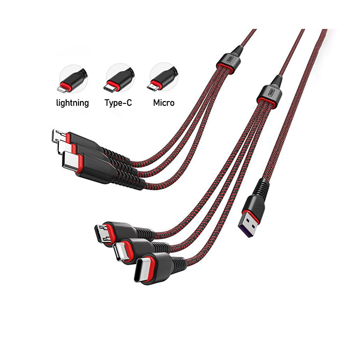 Cáp sạc Remax 6 in 1 RC-153 2 Cổng Type C, 2 Cổng Lightning, 2 Cổng MicroUSB - Hàng nhập khẩu