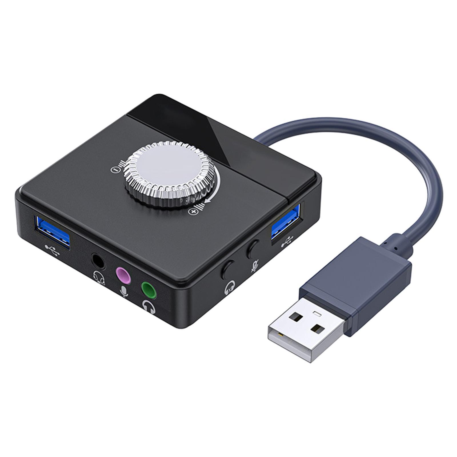 Audio Adapter 3 Ports to 3.5mm Jack High Speed Converts for Microphone Mouse