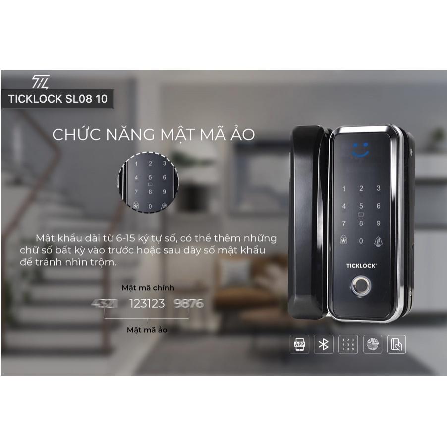 Khoá vân tay cao cấp cửa kính cường lực TICKLOCK SL08